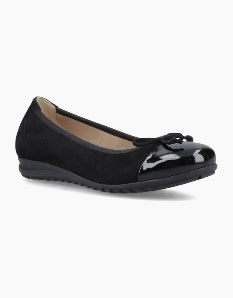 Hush Puppies LAURIE TOE CAP BALLERINA Womens Ballerina Shoes Black