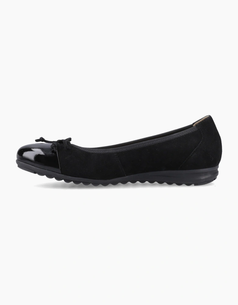 Hush Puppies LAURIE TOE CAP BALLERINA Womens Ballerina Shoes Black