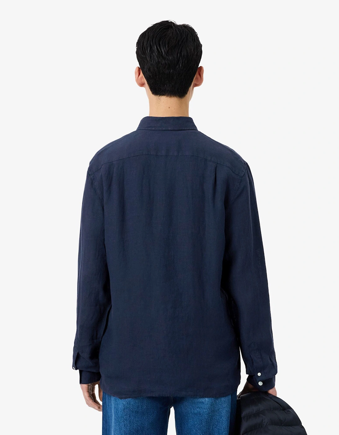 Lacoste Regular Fit Long Sleeve Mens Linen Shirt - Navy Blue 166