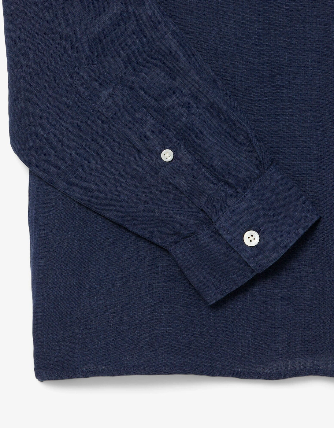 Lacoste Regular Fit Long Sleeve Mens Linen Shirt - Navy Blue 166