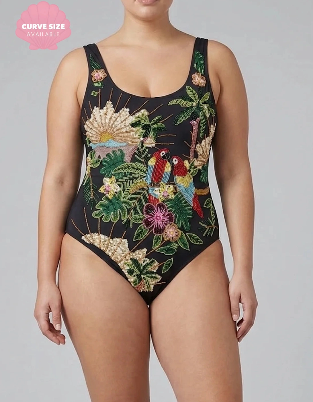 Pandora Luxe Hand Beaded Black Swimsuit