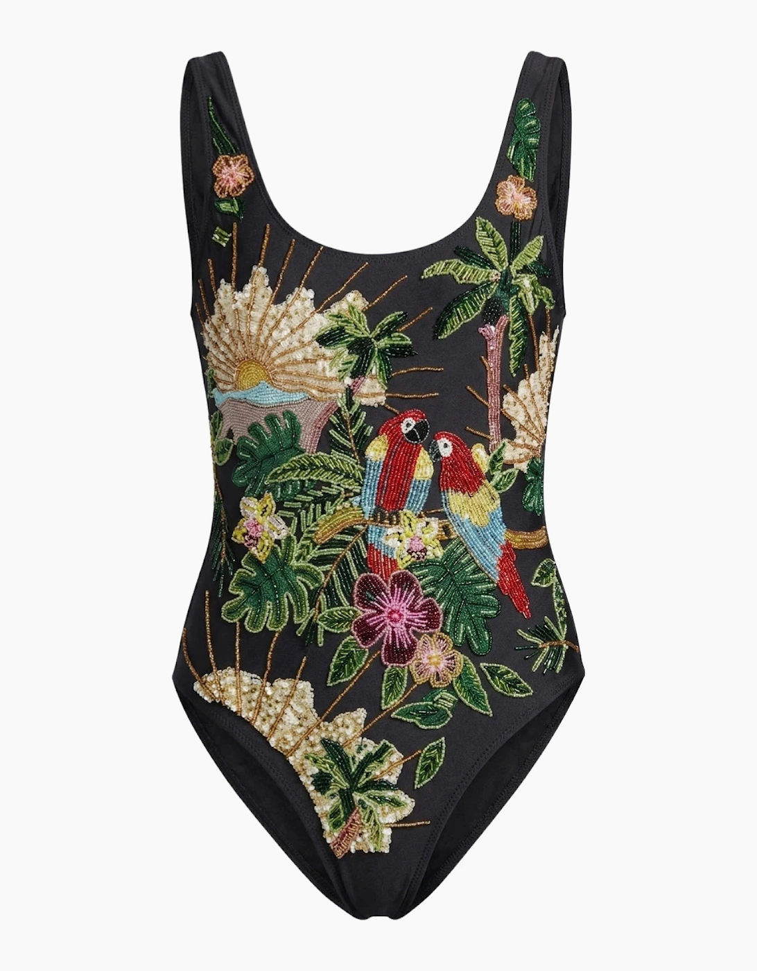 Pandora Luxe Hand Beaded Black Swimsuit in Stock