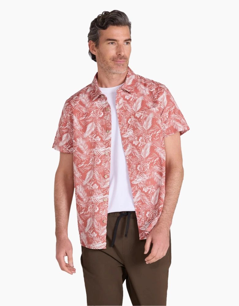Mountain Warehouse Mens Tropical Leaves Short-Sleeved Shirt