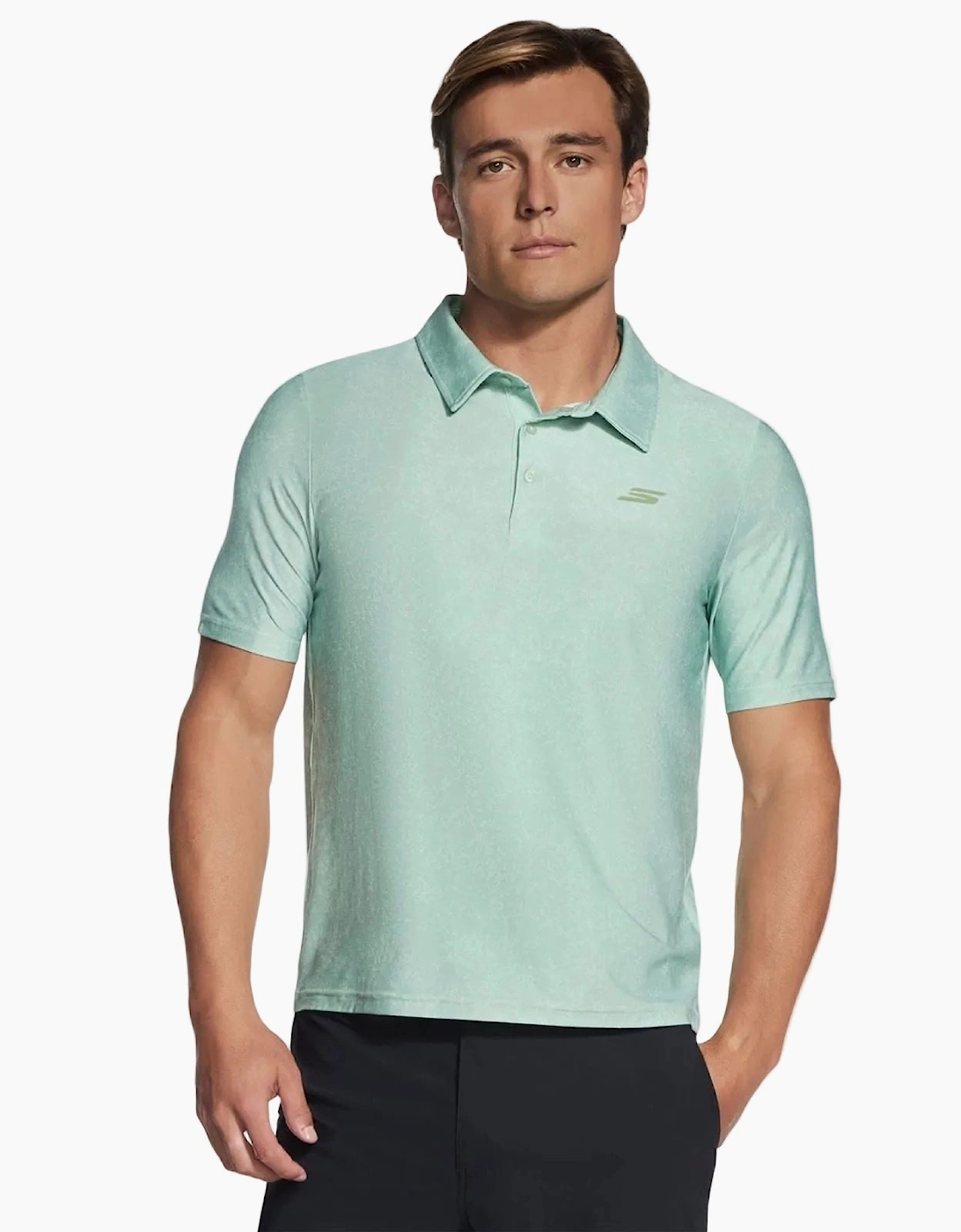 Skechers GO DRI All Day Printed Polyester Men's Green Polo Shirt, 4 of 3
