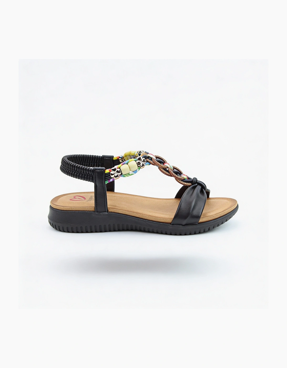 Heavenly Feet BRIGHT Womens Slingback Sandals Black