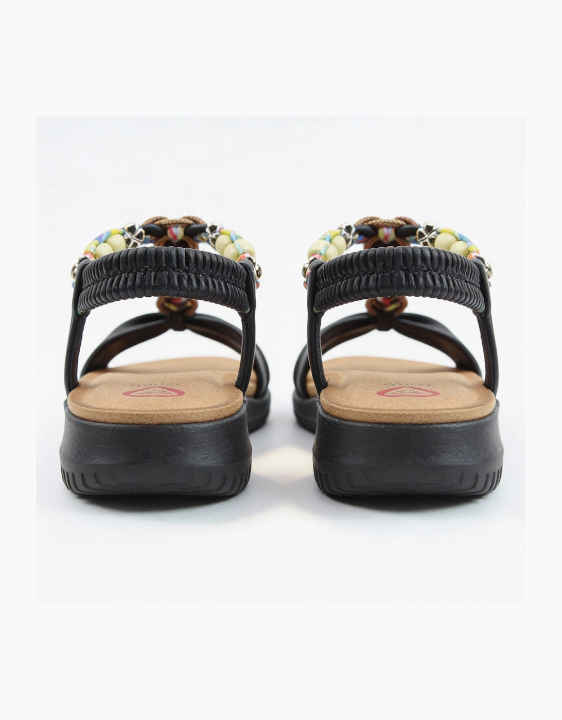 Heavenly Feet BRIGHT Womens Slingback Sandals Black