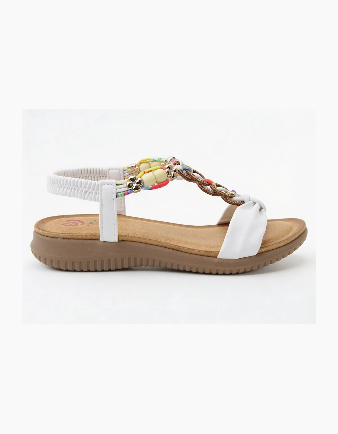 Heavenly Feet BRIGHT Womens Slingback Sandals White