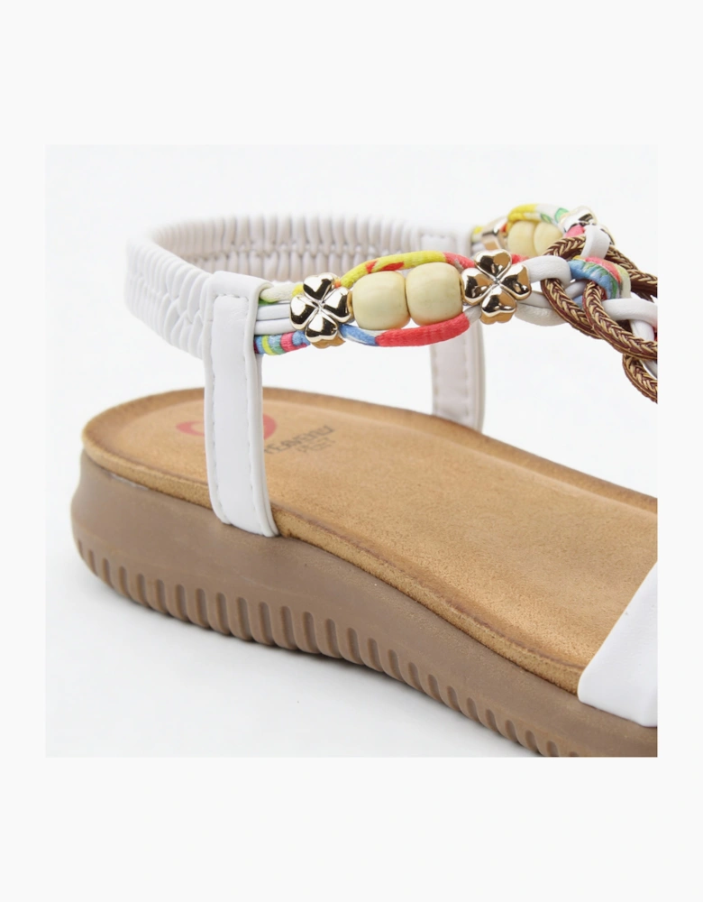 Heavenly Feet BRIGHT Womens Slingback Sandals White