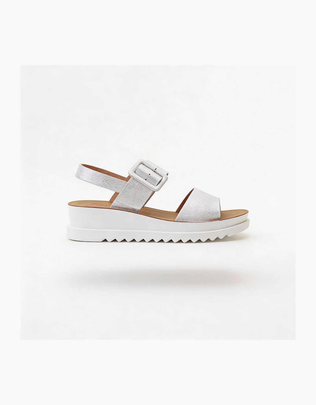 Heavenly Feet PISTACHIO Womens Ankle Strap Sandals Silver, 5 of 4