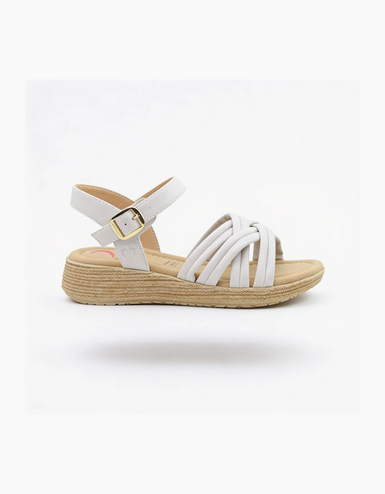 Heavenly Feet SYMPHONY Womens Ankle Strap Sandals Stone