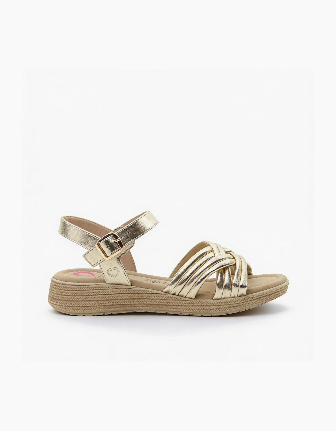 Heavenly Feet SYMPHONY Womens Ankle Strap Sandals Gold