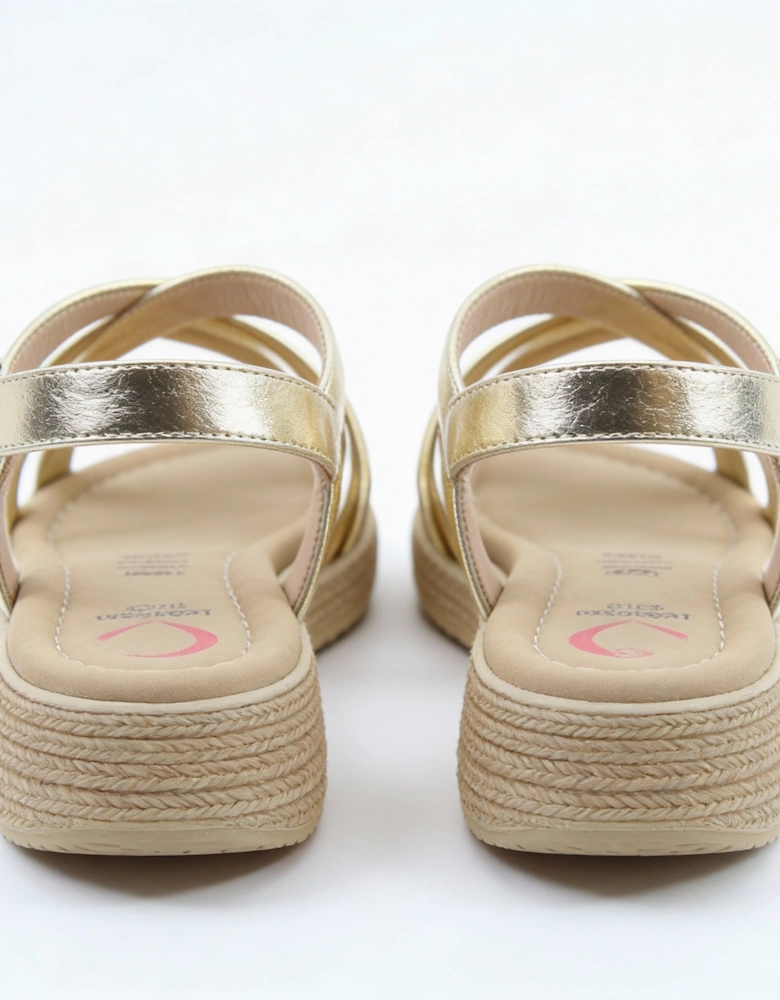 Heavenly Feet SYMPHONY Womens Ankle Strap Sandals Gold