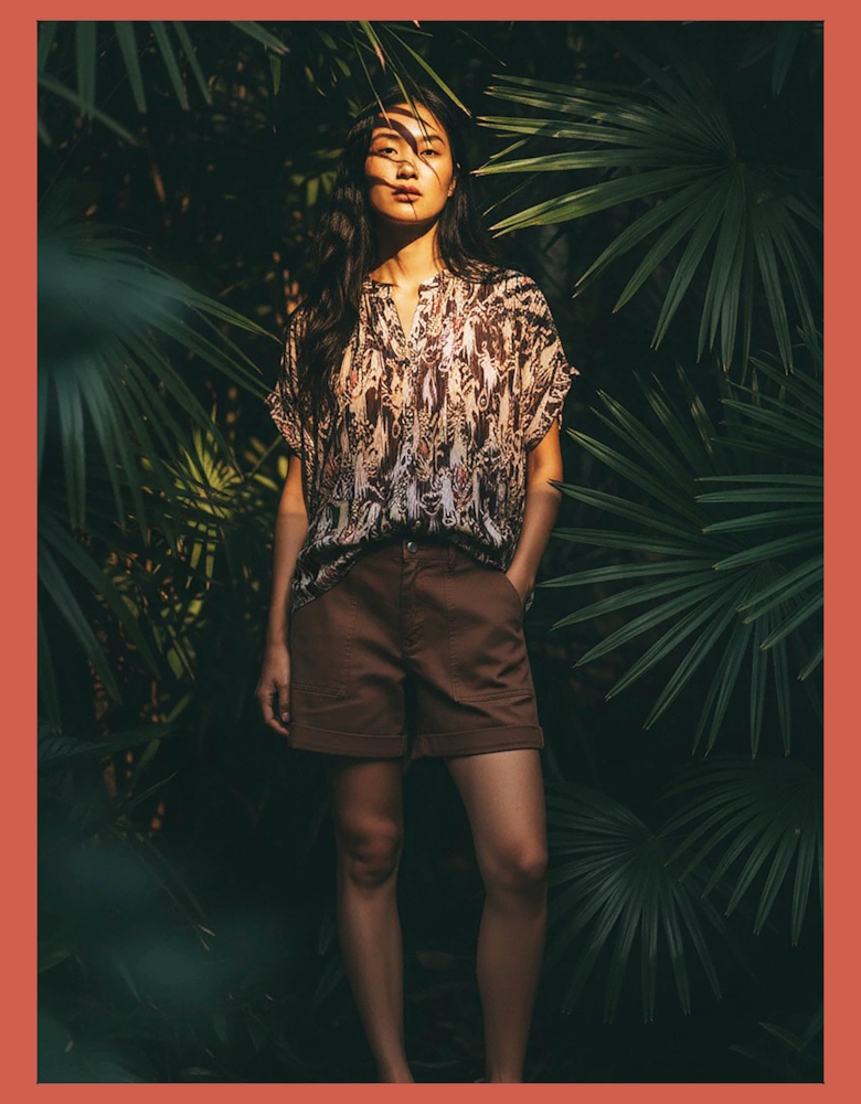 Deloris Printed Ikat Blouse