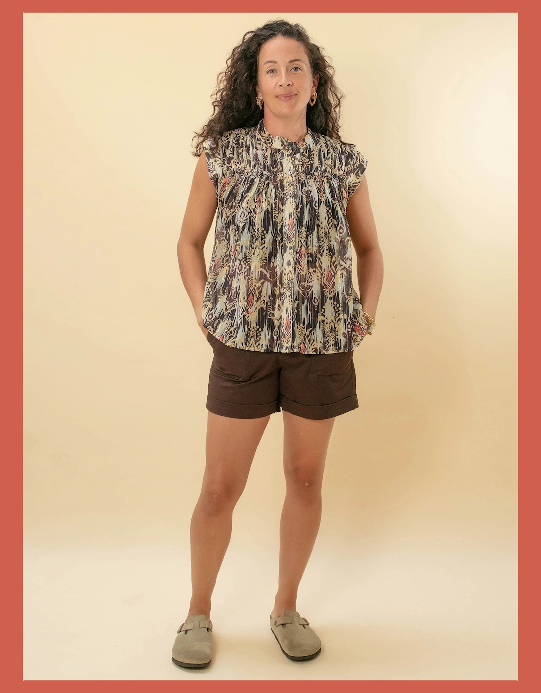Deloris Printed Ikat Blouse