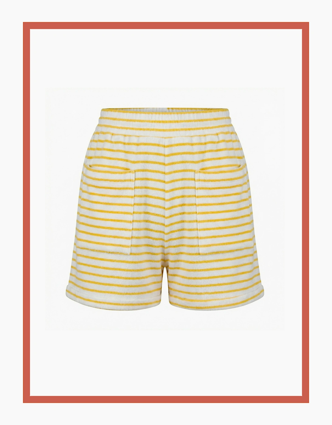 Talinn Towelling Cotton Striped Shorts - Yellow Mix