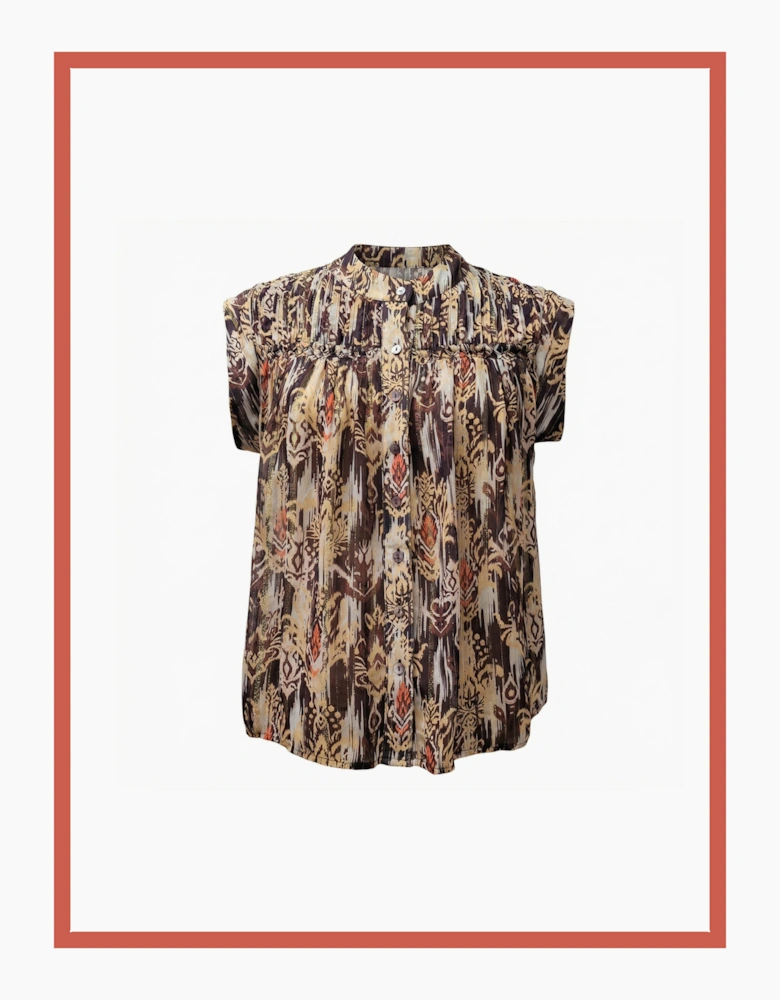 Deloris Printed Ikat Blouse