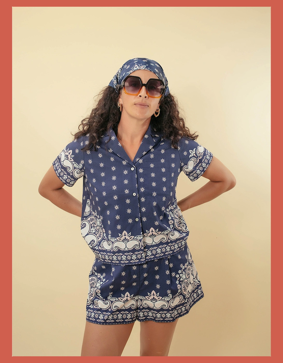 Arizona Paisley Print Cotton Shirt - Navy Mix, 8 of 7