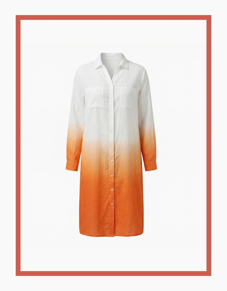 Kendall Cotton Dip Dye Shirt Dress - Pink