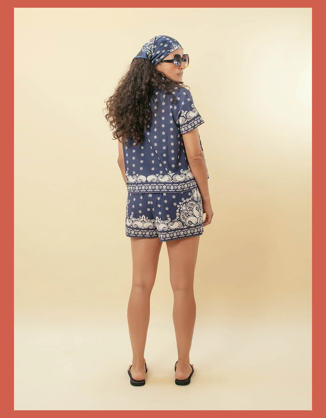 Arizona Paisley Print Cotton Shirt - Navy Mix