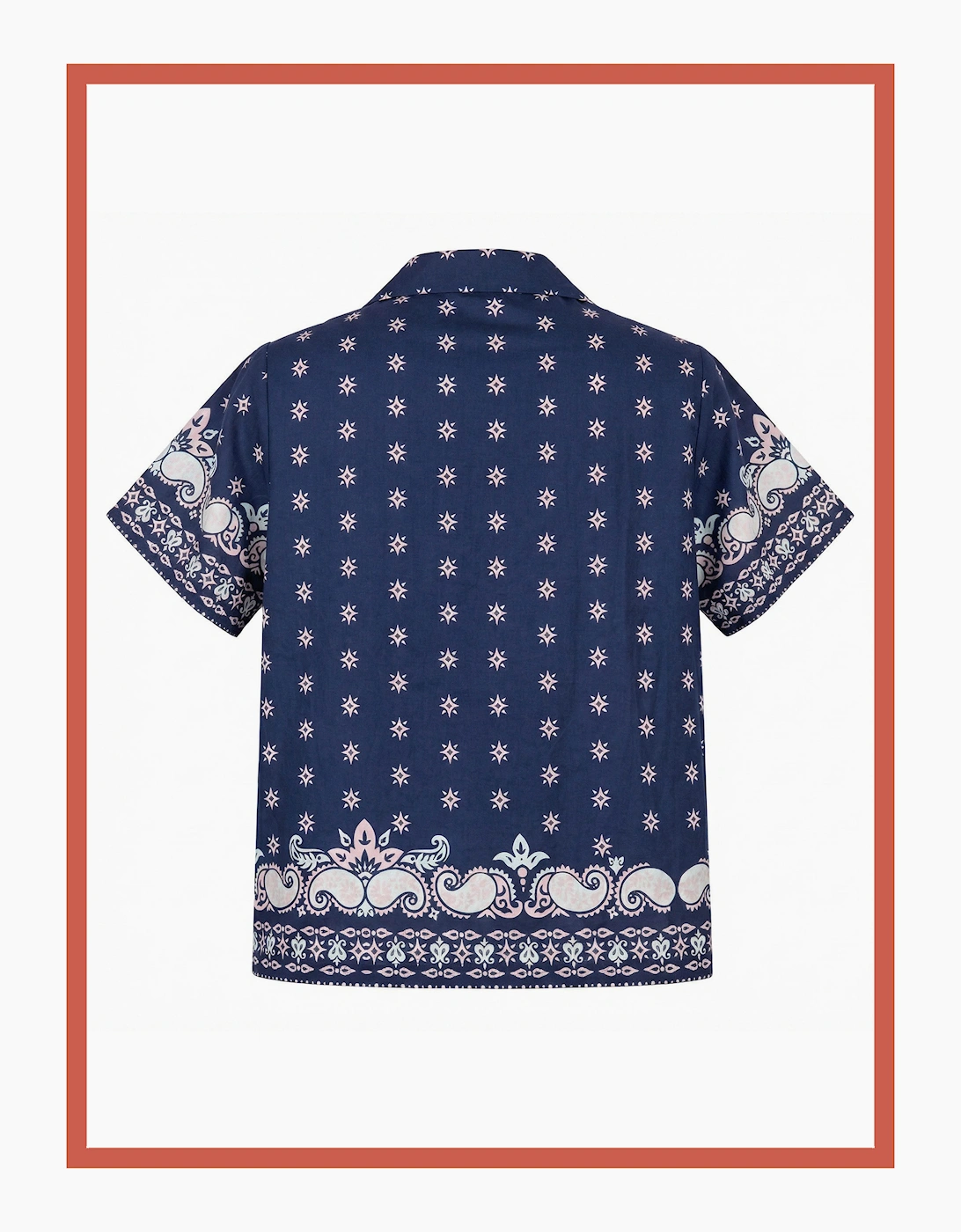 Arizona Paisley Print Cotton Shirt - Navy Mix