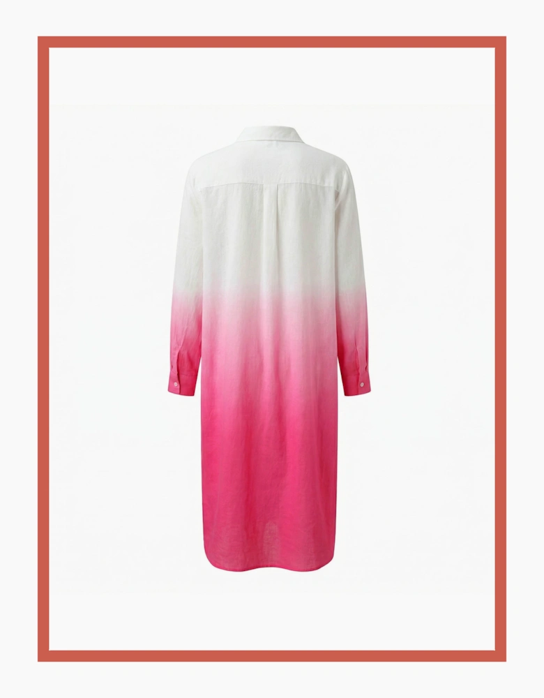 Kendall Cotton Dip Dye Shirt Dress - Pink