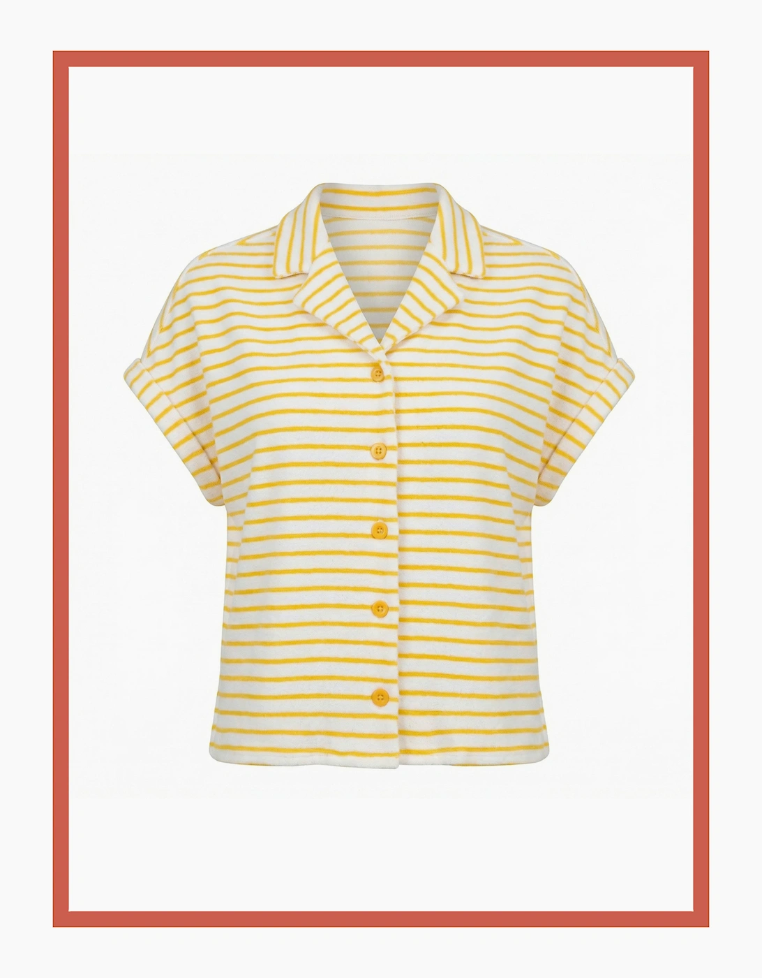 Caspian Cotton Towelling Stripe Blouse - Yellow
