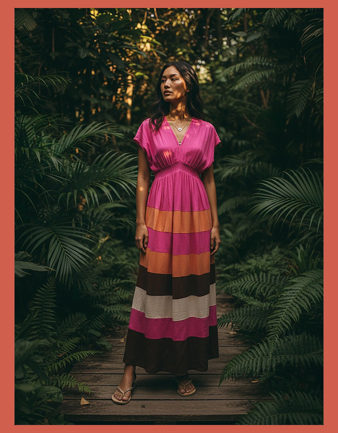 Rosalie Striped Maxi Dress - Pink