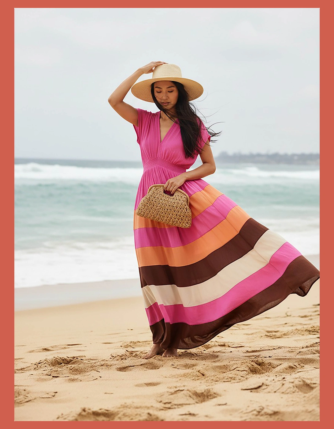 Rosalie Striped Maxi Dress - Pink