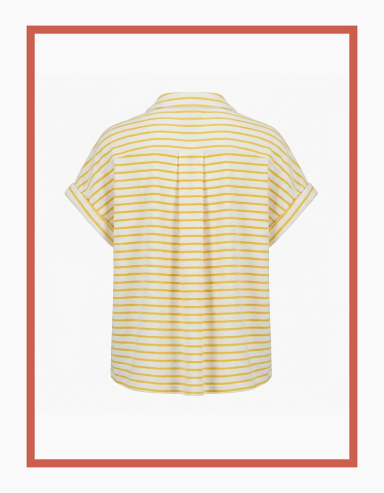 Caspian Cotton Towelling Stripe Blouse - Yellow