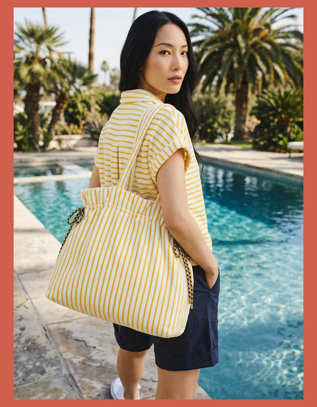 Deckchair Cotton Towelling Tote - Yellow