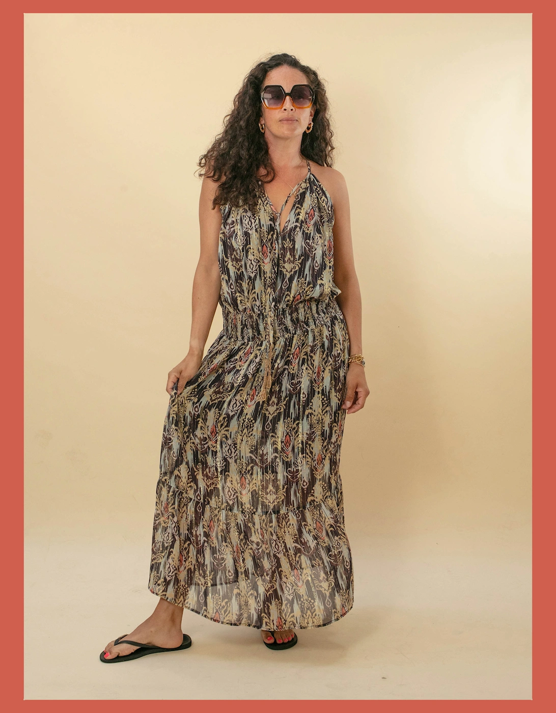 Freda Printed Maxi Dress-Multi