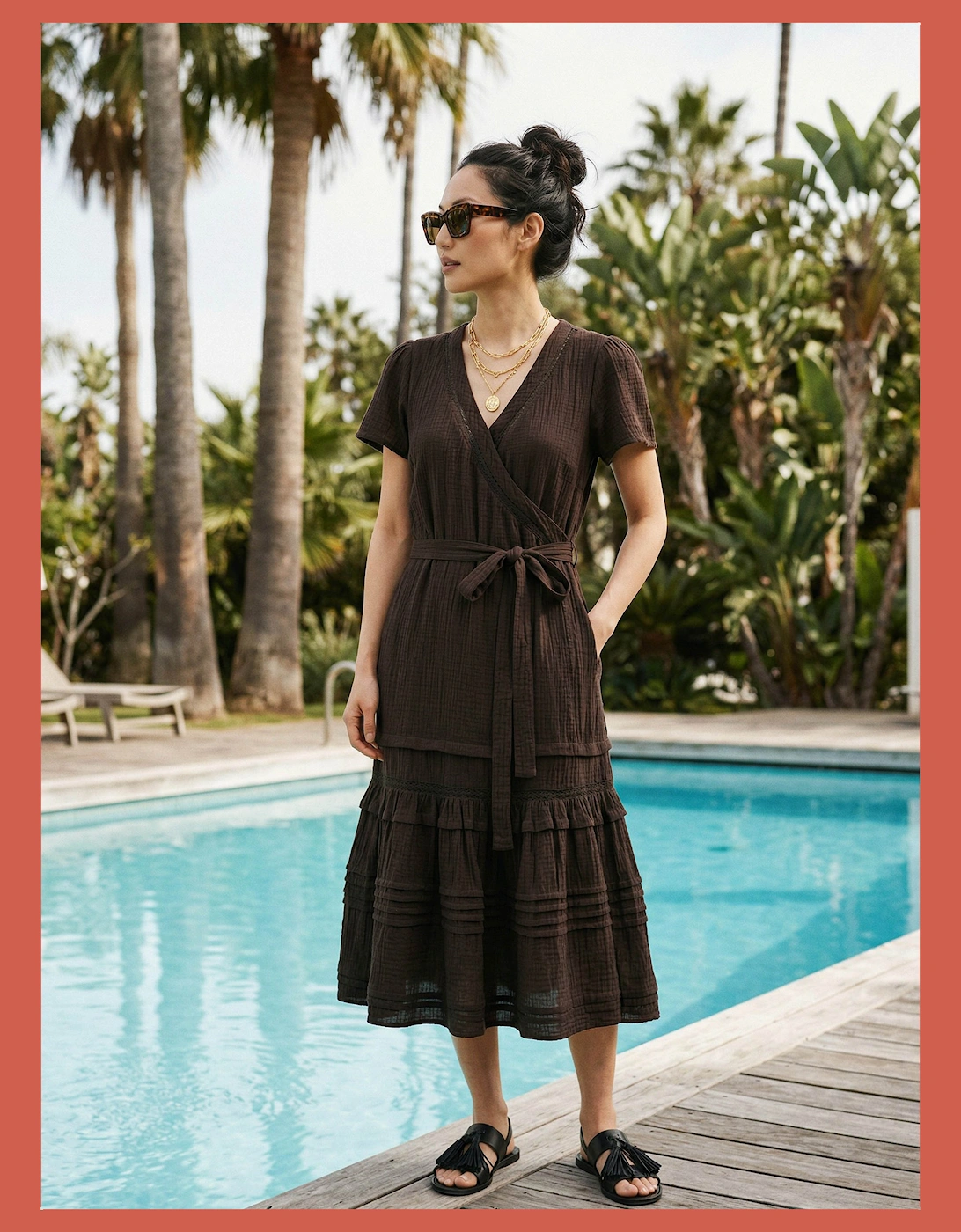 Nooki Design Women's Bailey Maxi Wrap Dress - Black - Size: 12