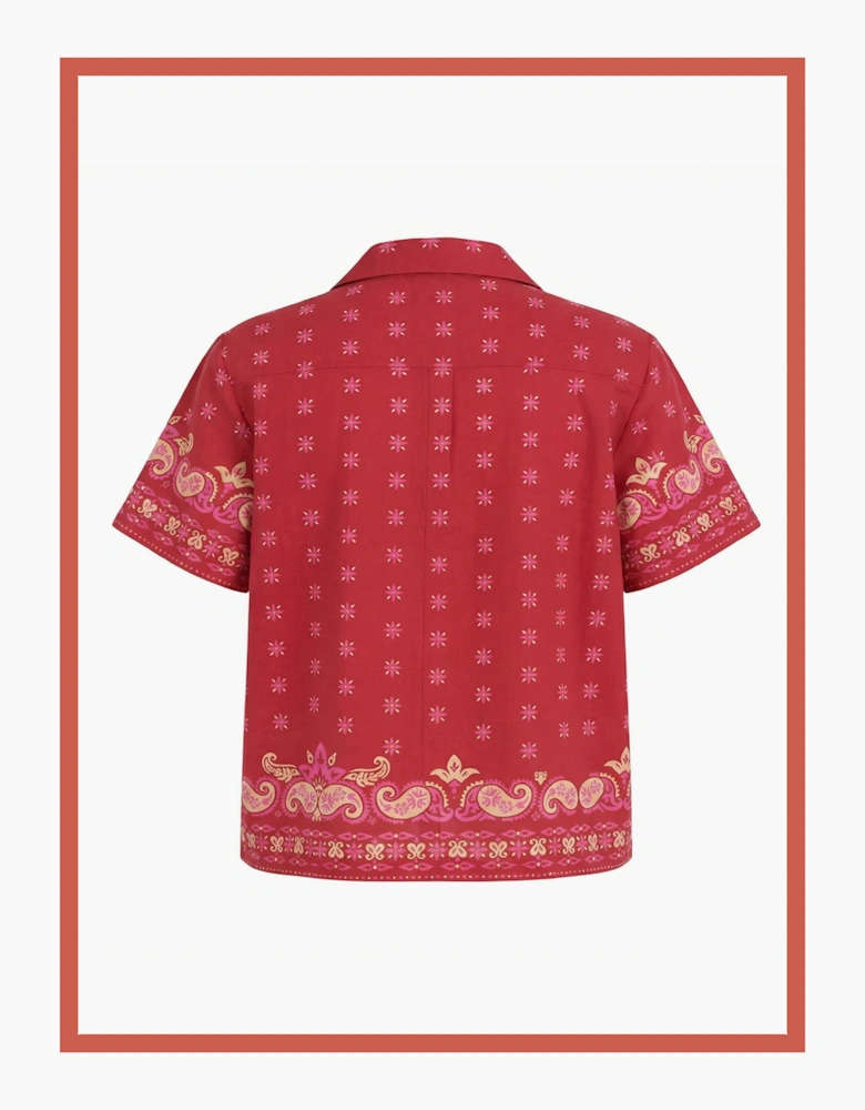 Arizona Paisley Print Cotton Shirt - Red Mix