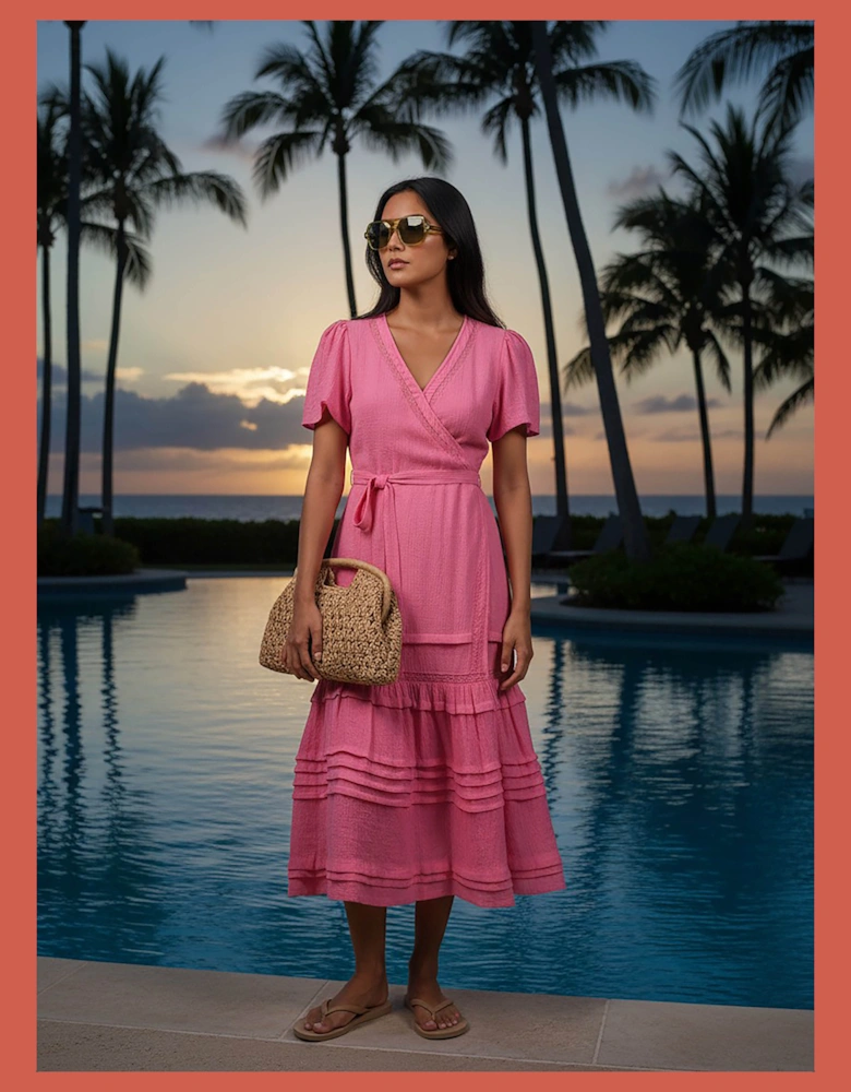 Bailey Maxi Wrap Dress - Bubblegum