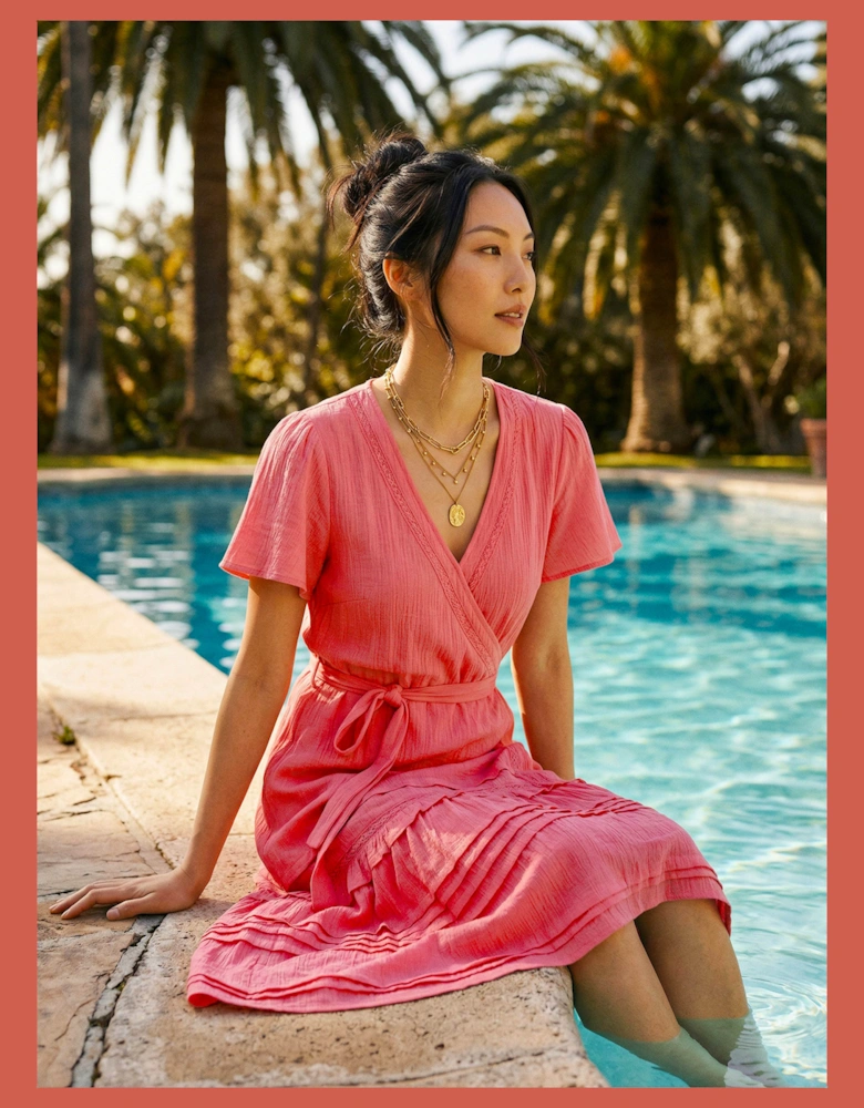 Bailey Maxi Wrap Dress - Bubblegum