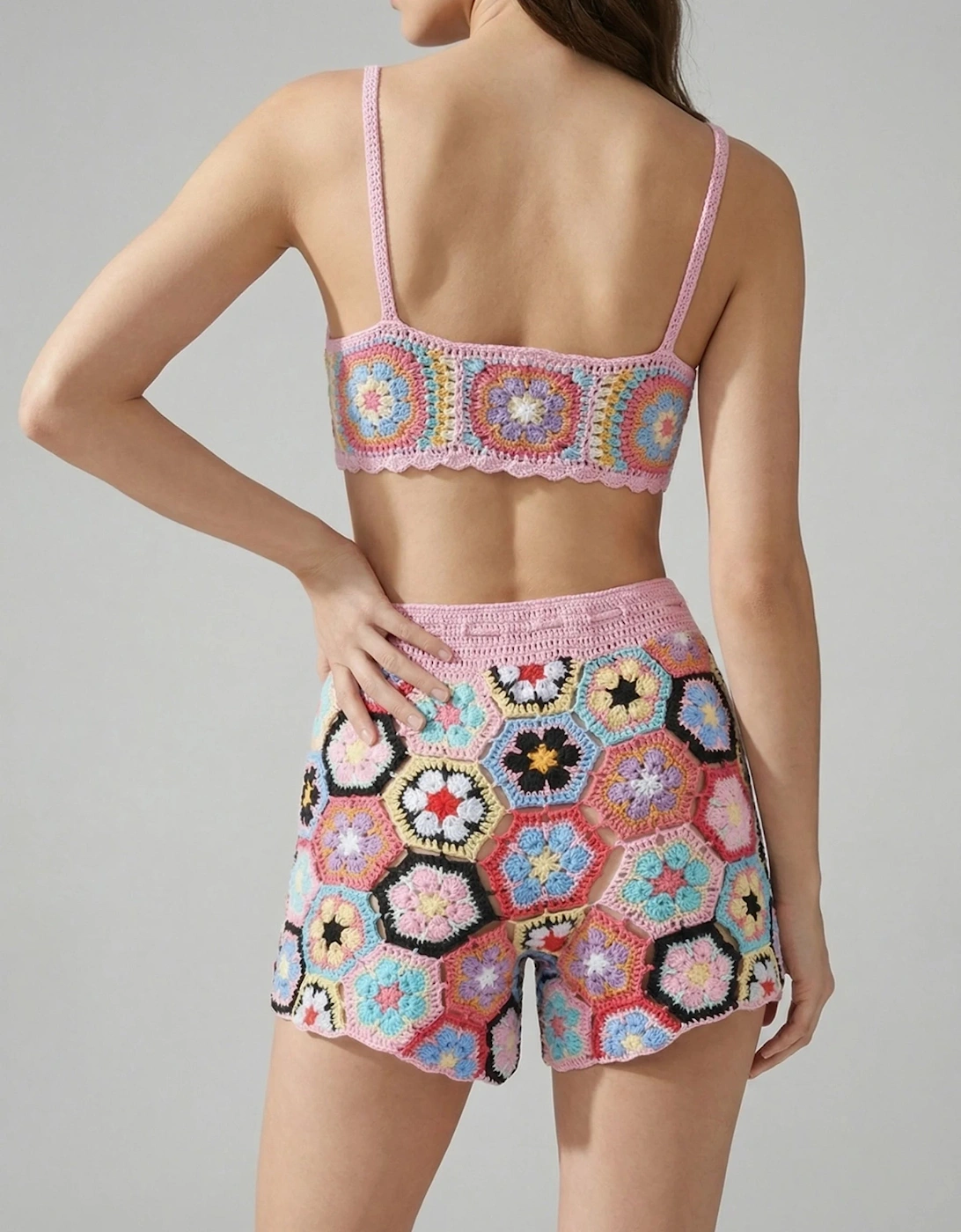Hexa Bloom Crochet Shorts