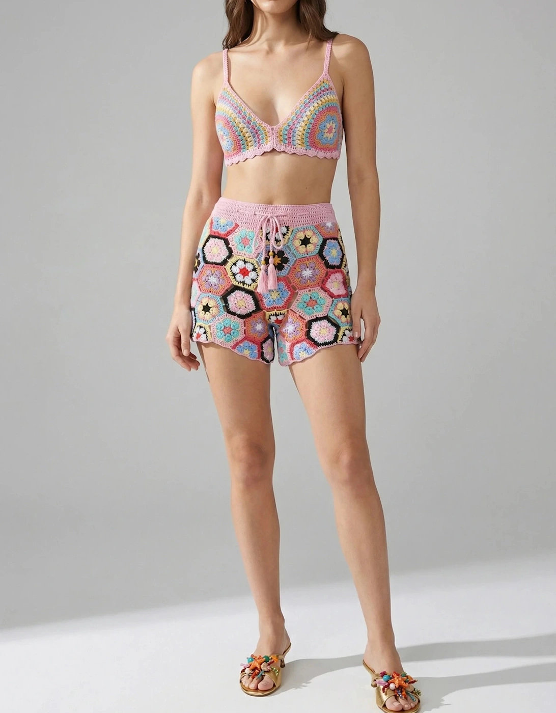 Hexa Bloom Crochet Shorts