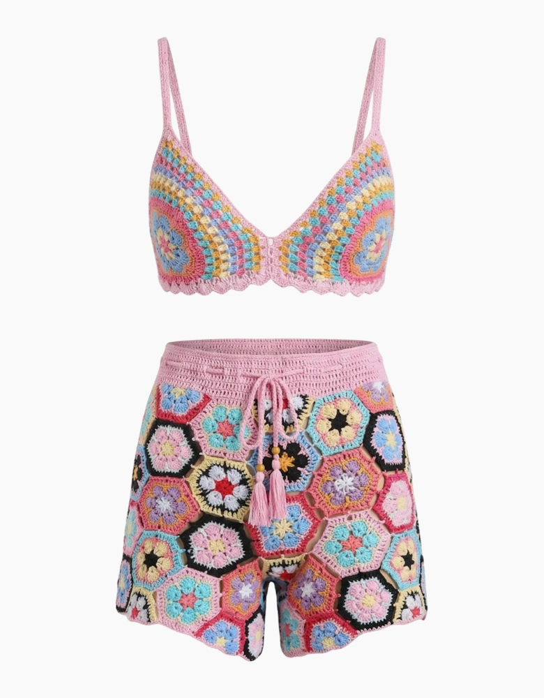 Hexa Bloom Crochet Shorts