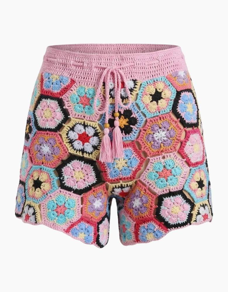 Hexa Bloom Crochet Shorts