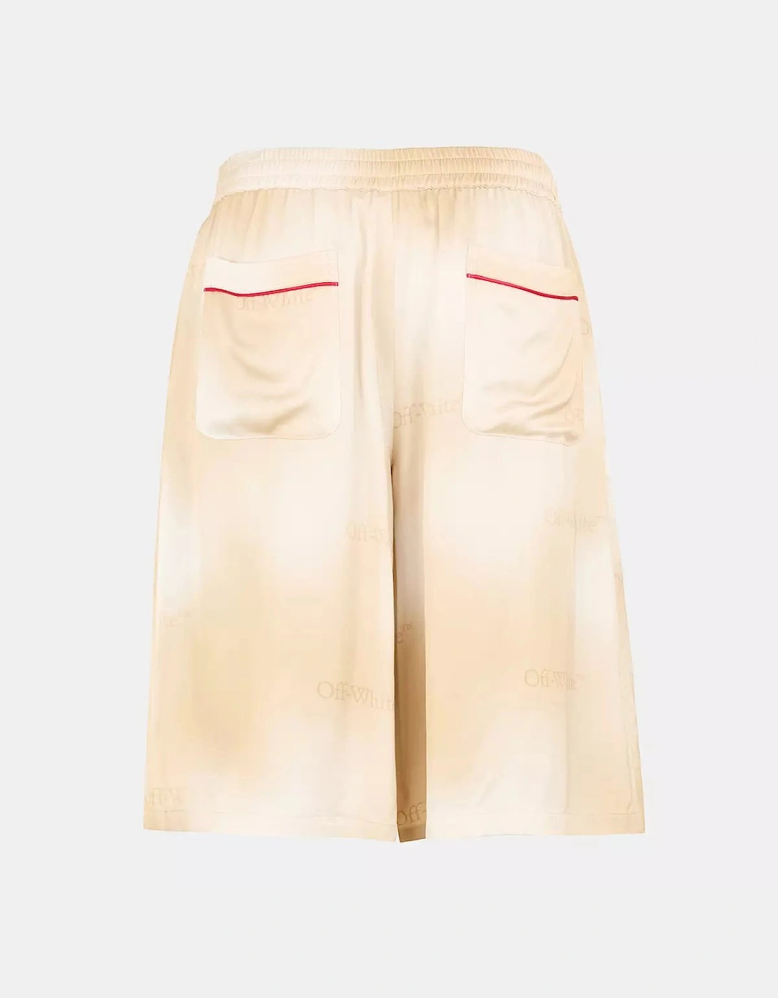 Baggy Gradient Logo Shorts Beige