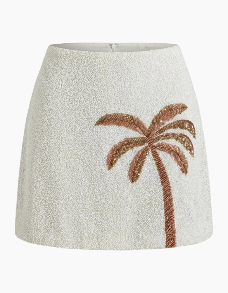 Palm Tree Gold Co Ord Skirt