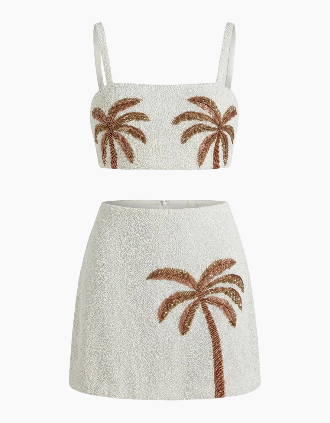 Palm Tree Gold Co Ord Skirt