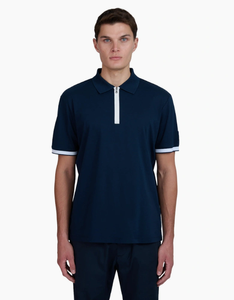 Sandbanks Silicone Zip Polo S1-26 Navy