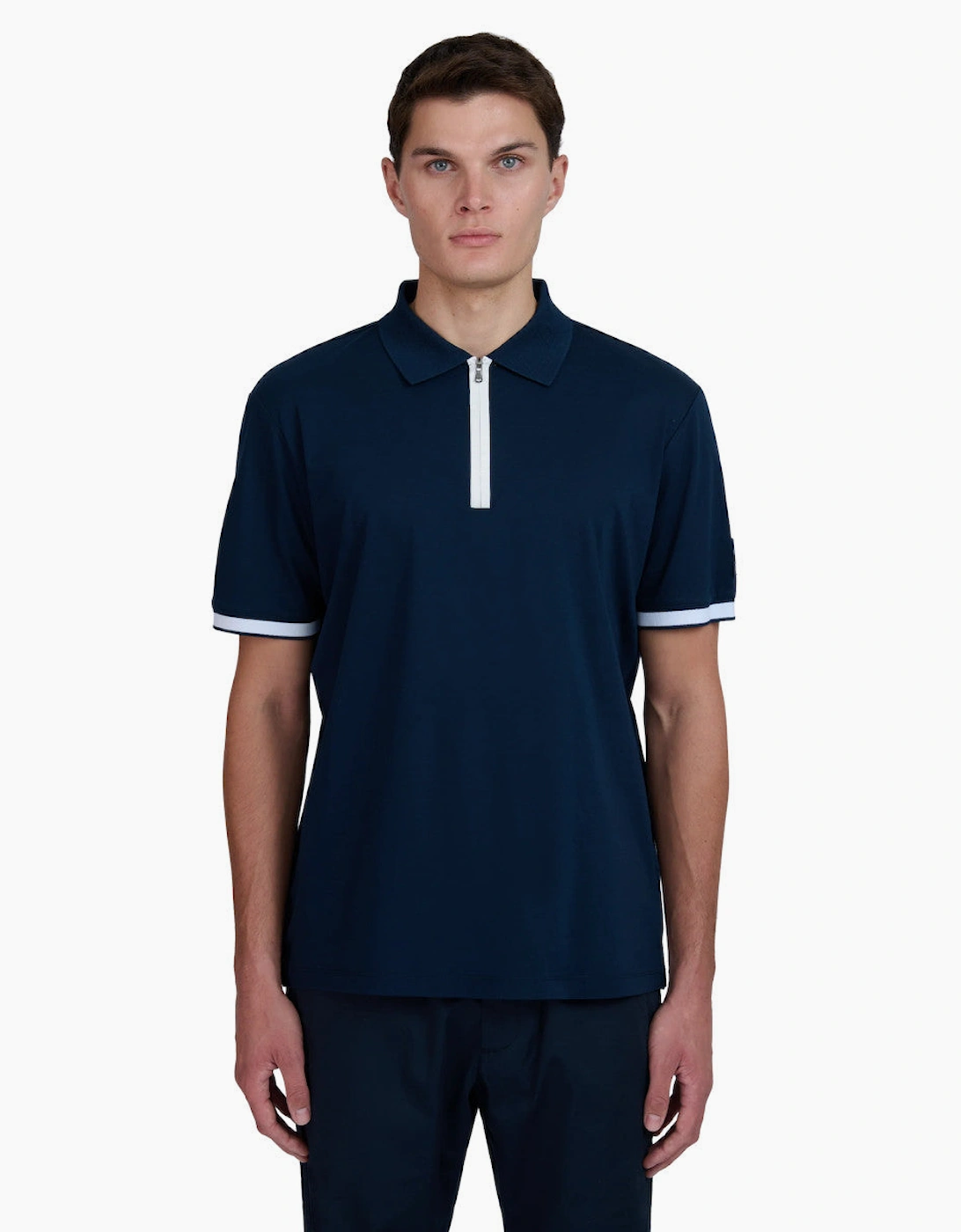 Sandbanks Silicone Zip Polo S1-26 Navy
