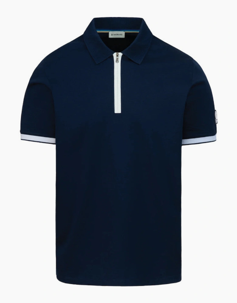 Sandbanks Silicone Zip Polo S1-26 Navy
