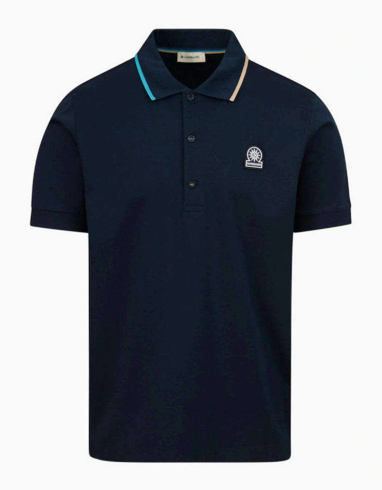 Sandbanks Tri Tipped Polo Navy