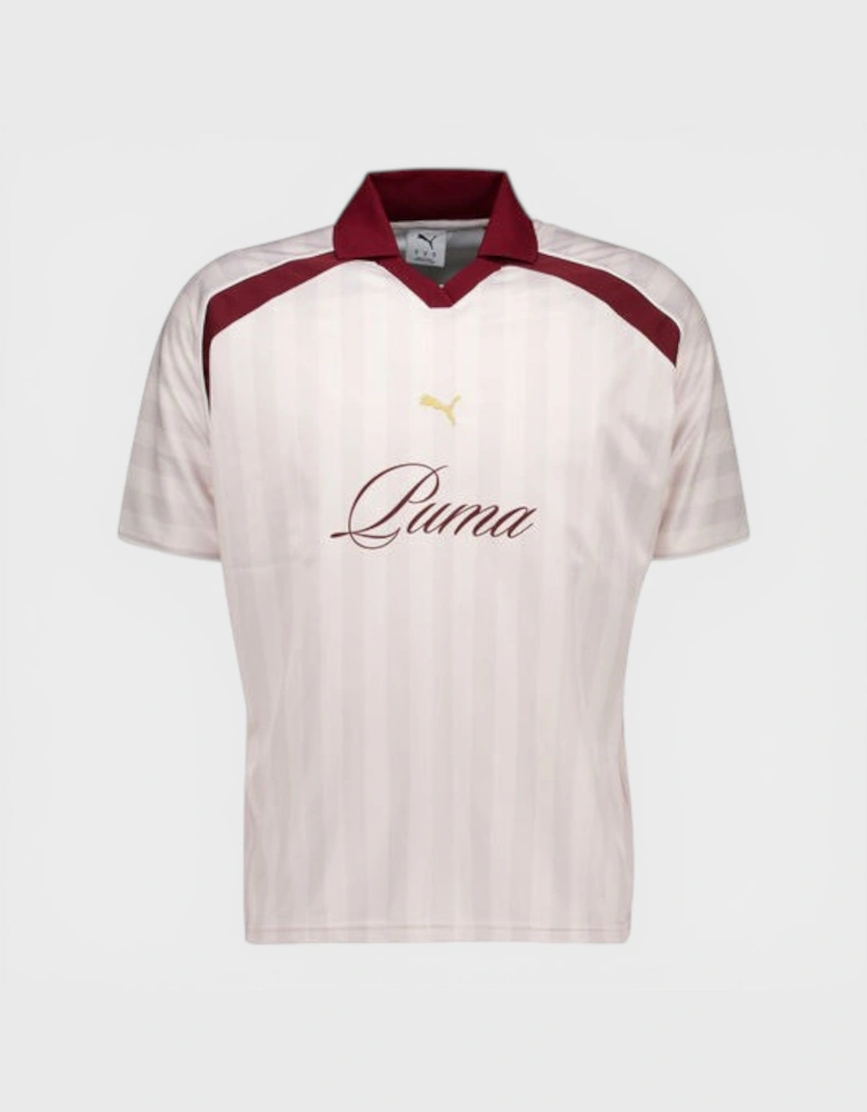 Striped Relaxed Football Jersey Maroon