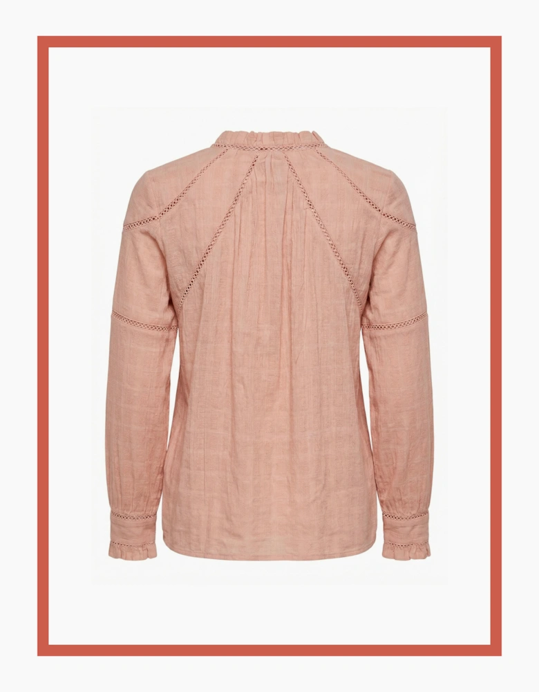 Lavinia Pretty Lace Trim Blouse - Rose