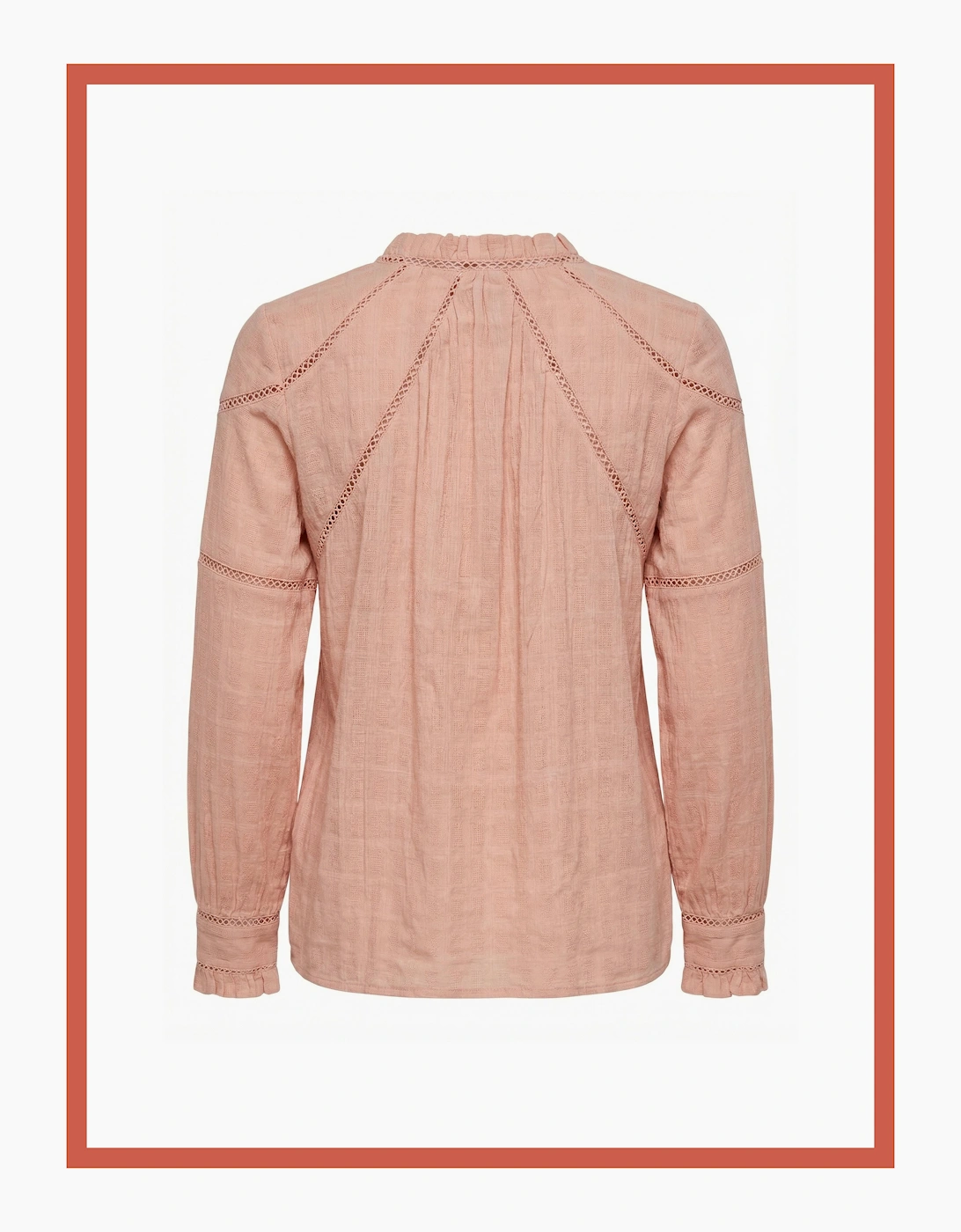 Lavinia Pretty Lace Trim Blouse - Rose
