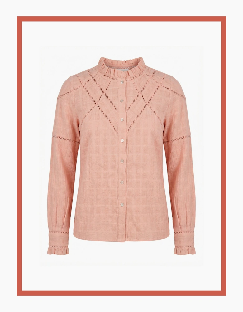 Lavinia Pretty Lace Trim Blouse - Rose